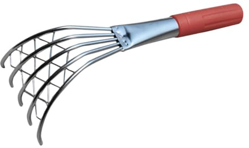 SHINEOFI Rastrillo de Garra Manual para Excavar Conchas, Mango Corto de Madera, Herramienta para Mariscos de Playa, Rastrillo para Almejas y Ostras, Herramienta de Garra Resistente