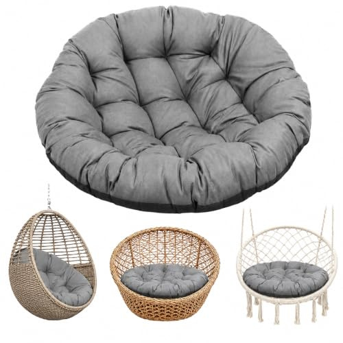 BYZESTY Cojín para sillón colgante, 60 x 60 cm, redondo, cojín para silla colgante, cojín para silla colgante, cojín para mecedora, cojín para exterior, plegable, cojín para suelo para interior y