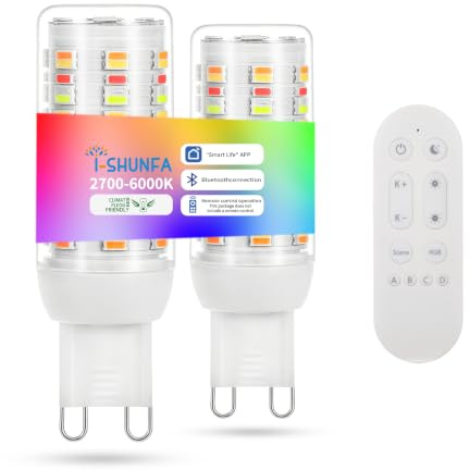 G9 LED RGBCW Dimmbar Lampen Mit Fernbedienung und APP Control,2 Pack