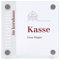 GALERIE Türschild | 150x150 mm | 2 Scheiben ESG Glas | 4x Edelstahl Halter | Türschild Büro | Büroschild