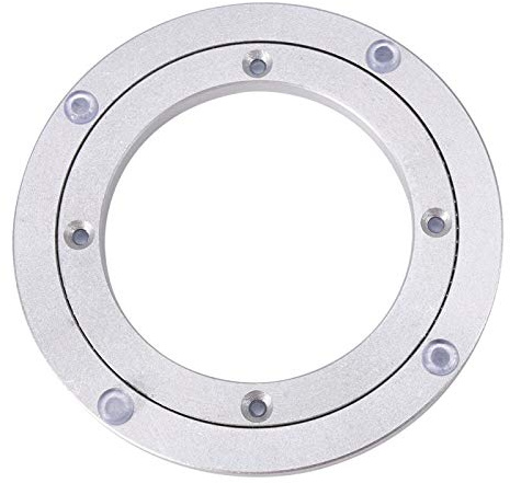 Lazy Susan Skivspelare, Round Heavy Duty Aluminium Alloy Skivtallrik Roterande Platt för Restaurang Tårtdekorationer TV-ställ (6 tum x H 8,5 mm)