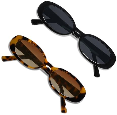 VANLINKER Polarized Retro Oval Sunglasses for Women and Men Small 90s Chic Style VL9580