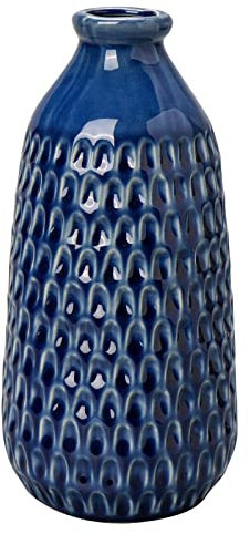 Oairse Ceramic Vase for Flowers Blue Modern Flower Vase 23CM Decorative Vase for Pampas Grass Vintage Handmade Pottery Vases Gift for Home Living Room Bedroom Desk Aesthetic Room Decoration