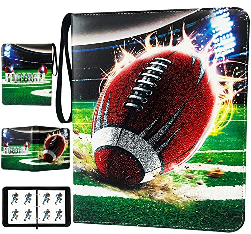400 Pockets Football Cards Binder,Trading Cards Holder Card Collectors Album,Trading Card Binder 4 Pocket with 50 Removable Sleeves