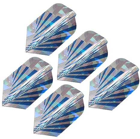 PATIKIL Slim Dart Flights, 5 Pack PET Unique Design Dart Accessories for Steel Tip Dart and Soft Tip Darts, Blue Silver Tone