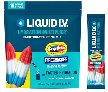 Liquid I.V.® Hydration Multiplier - Popsicle Firecracker | Electrolyte Powder Drink Mix | 1 Pack (16 Servings)