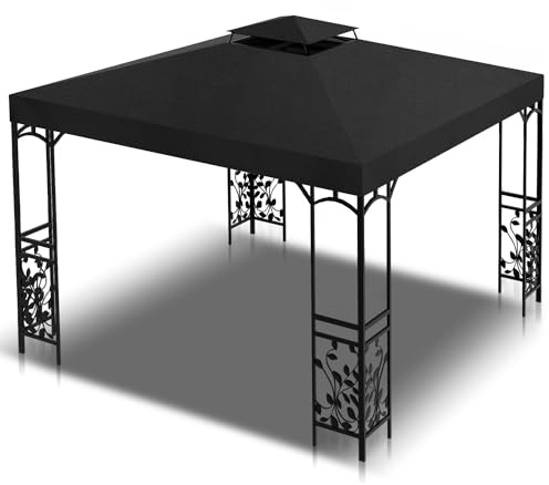 Yakimz paviljongstak 3 x 3 m, reservtak i paviljong, vattentätt festtält, ersättningsöverdrag, dubbeltak, skyddskåpa, UV-skydd paviljongskydd, festtält, baldakin, antracit