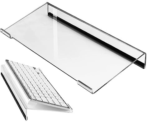 Supporto Per Tastiera Inclinato: Supporto Per Tastiera In Acrilico Trasparente Con Coperchio In Silicone Antiscivolo,Vassoio Per Display Trasparente Sollevabile Per Tastiera In Acrilico Per PC