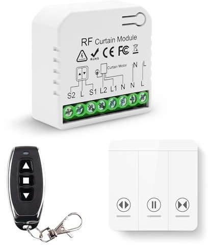 Tedeligo Wireless Roller Shutter Module Switch, Two types Wireless Remote Switches for Roller Shutters Blinds Shades awning 220V 230V Rf Radio Transmitter 100M Range Control