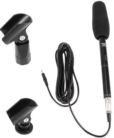 BESTonZON Microfono Per Interviste All Microfono Registrazione Professionale Per Fotocamera e Smartphone Design Portatile e Anti- Per Live Streaming e Riprese Video
