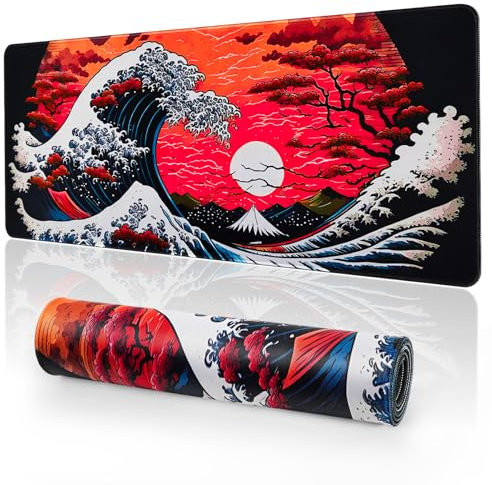 YUWLDD Tapis de Souris XL - Tapis de Souris 800 x 300 mm - Tapis de Souris de Jeu - Tapis de Table Grande Taille - améliore la précision et la Vitesse