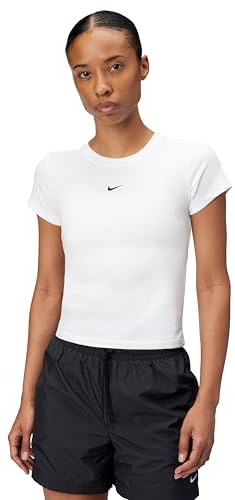 Nike Top Mujer Sportswear Chll KNT MD CRP, Blanco/Negro, FV5508-100, S
