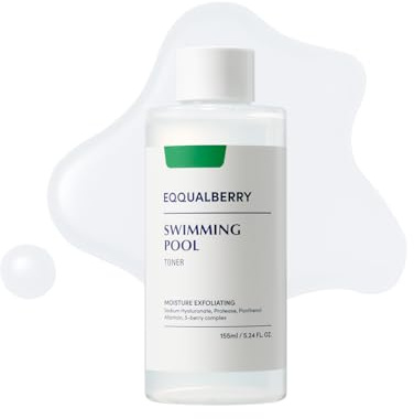EQQUALBERRY Swimming Pool Toner 155 ml, Tónico Facial de Hidratación Intensa, Textura Fresca Tipo Esencia, Para Rutina Diaria de Cuidado de la Piel