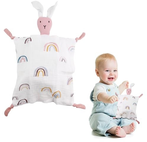 ORUZA Baby Comforters Blanket, Baby Comforters Rabbit Baby Blanket, Baby Comfort Blanket for Infant Toddler Newborn Boys and Girls