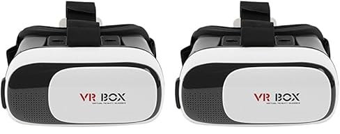 Saldi Time VR Box 3D Virtual Reality Video Brille für Smartphone Apple Android (Packung mit 2)