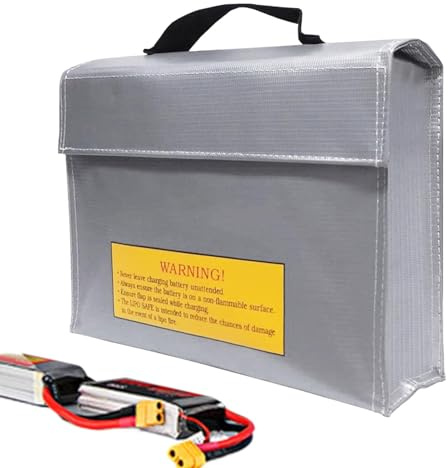 Tewzafiya Brandsäker batteriförvaringsväska, batterisäkerhetsväska, för batteriskydd - bärbar organisatör, slitstarka säkerhetslådor för, 240 x 185 x 65 mm, Fare riferimento alla descrizione, Se