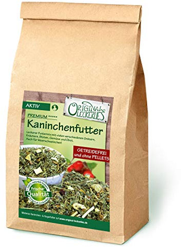 Original-Leckerlies: Premium Kaninchenfutter - aktiv 2,5 kg, ***TOP Qualität*** GETREIDEFREI Kaninchenfutter, Nagerfutter, Meerschweinchenfutter, Naturprodukt für Nager ohne Pellets