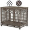 SMONTER 38 Heavy Duty Dog Crates Indoor & Outdoor Dog Cage Strong Metal Pet Kennel Playpen with Two Prevent Escape Lock and Locking Wheels