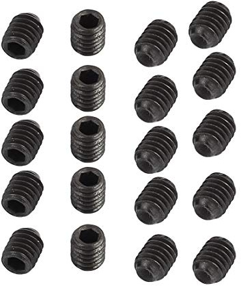 uxcell® 20Pcs Black M4 x 5mm Alloy Steel Hex Socket Set Grub Screws Headless Cup Point