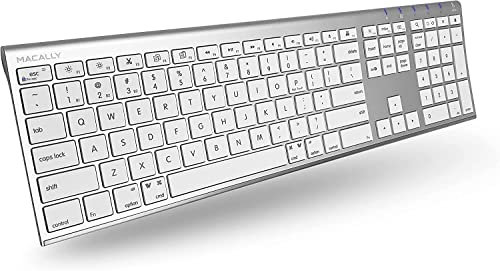 Macally ACEBTKEY-US, ultraschlanke Bluetooth Tastatur für Mac, PC, iOS und Android, US QWERTY Tasten-Layout