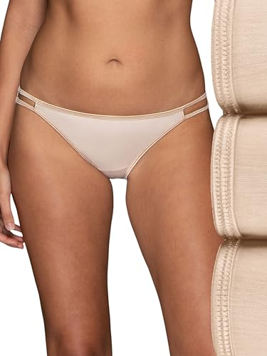 Vanity Fair Illumination String Bikini Panty 18108, Rose Beige Multi, 6 (18309)