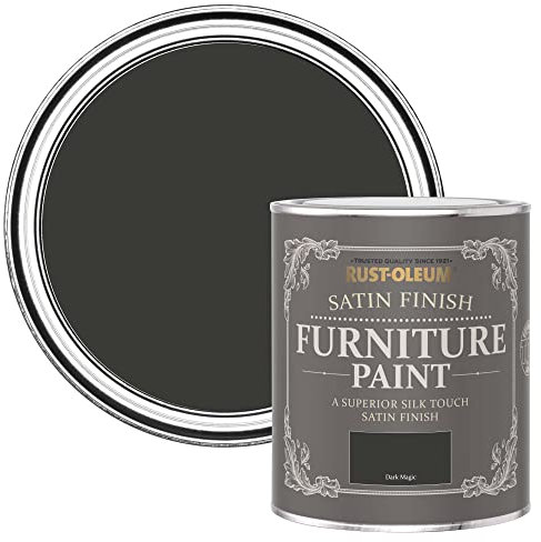 Rust-Oleum Black Furniture Paint in Satin Finish - Dark Magic 750ml