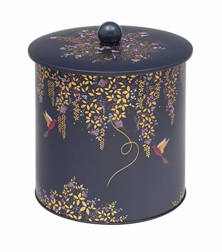 Elite Gift Boxes Sara Miller - Chelsea Dark Blue Birds Biscuit Barrel - 170 (d) x 173mm