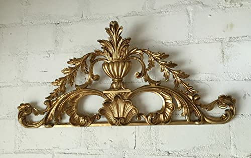 Generisk väggdekoration silver väggrelief barock 77 x 36 väggdekoration antik dörrdekoration/båge väggbild guld dekoration dörrbåge väggskulptur tillbehör väggobjekt C1520 (guld)
