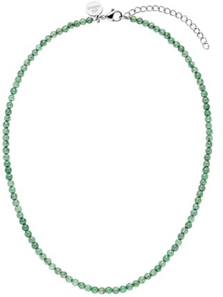 Purelei® Aventurine Kette Damen (Silber) – Halskette Damen aus langlebigem Edelstahl – Wasserfeste Kette – 35-45 cm Länge verstellbar – Halskette für deinen individuellen Look