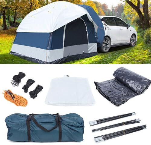 Universal Car SUV Tent Travel Camping Shelter Awning Rooftop Outdoor Sunshade for Mountaineering, Fishing, Wild Survival, Adventure 250cm*250cm