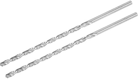 TA-VIGOR 2Pcs 5.5mm Extra Long Twist Drill Bits, 200mm Length High-Speed Steel HSS Straight Shank Spiral Drill Bits for Wood Metal Aluminum Plastic