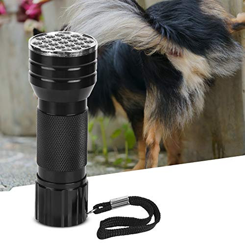 ZAICOLER Lampe de Poche UV, Lumière UV pour Pipi de Chat, 21 LED, Lampe de Poche Ultraviolette, Mini Lampe Torche, Détecteur de Lumière d'urine pour Chien et Chat (avec Sangle de Queue)