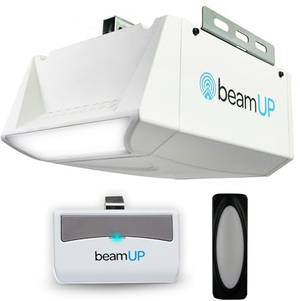 Pacer BU50 Overhead Garage Door Opener with Heavy-Duty Chain Drive for Single or Double Doors, Wall Mount, and Remote Garage Opener Included, Quick and Easy Installation, White