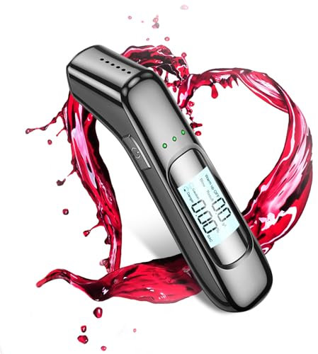 Electri-HQ Etilometro Portatile Certificato,Alcol Test con LED ad Alta Definizione e Chip ad Alta Sensibilità,Adatto per Uso Domestico e Professionale,Nero