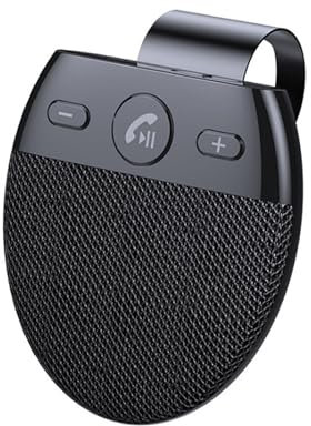 kesurpae Altavoz inalámbrico Bluetooth 0 para coche con reproducción de música ABS Altavoz inalámbrico Bluetooth 5.0 para coche Kit manos libres para coche Manos libres
