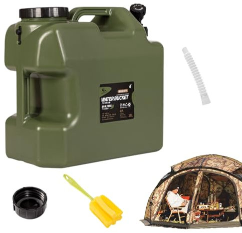 Récipient D'eau De 4,8 Gallons Avec Spigot - Portable PE Green Drink Tank | Carrier De Stockage D'eau Multifonctionnel Pour Le Camping, La Randonnée, Les Pique-niques Et Le Barbecue | Dispensateur D'e