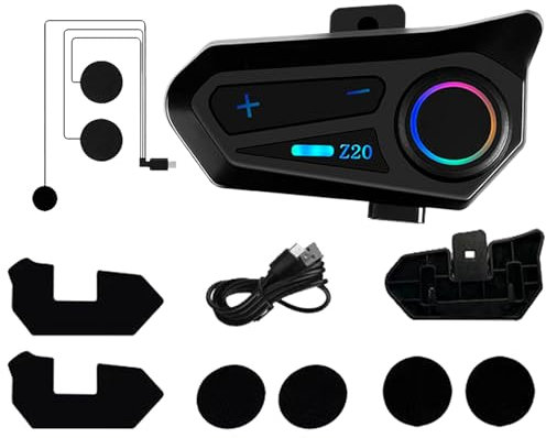 Casco bluetoot auricolare – impermeabile senza fili, design di ricarica di tipo C, audio con riduzione del rumore con controllo semplice, ideale per moto, touring, semi-casco – equitazione all'aperto