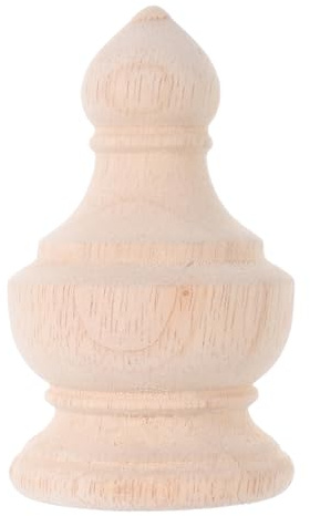 SHINEOFI Finial de Madera Estilo Europeo Tallado Artesanalmente para Decoración de Muebles y Escaleras Acabado Natural Clásico para Interiores