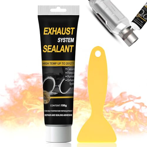 Auspuff Dichtmasse, Auspuff Montagepaste, Hitzebeständige Dichtmasse, Auspuffdichtmasse, Hochtemperaturbeständig zum Reparieren Von Rissen und Löchern In Autoschalldänpfern, Auspuffrohren usw, 150g