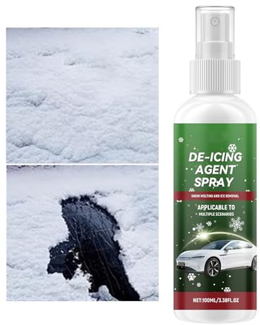 Spray descongelante para parabrisas - Spray para eliminar nieve y hielo de 100 ml | Agente de eliminación de hielo, fórmula antihielo de larga duración para parabrisas de coche, ventana, camión, RV, l