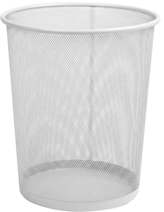Sinoba Papierkorb Mülleimer Abfalleimer Papiereimer Draht Höhe 34 cm 18 L schwarz silber (Weiß)
