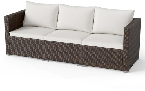 Multigot 3-Seater Garden Rattan Sofa, Wicker Patio Leisure Seating Bench