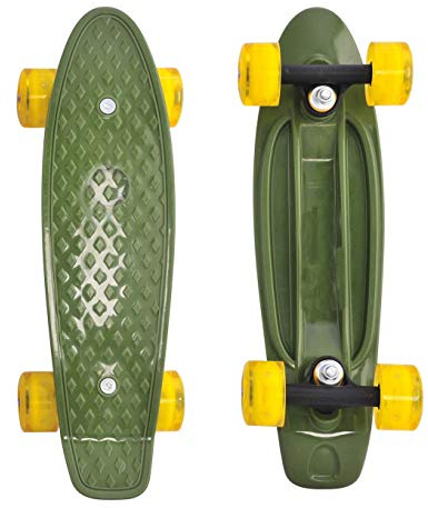 CyBoard 17inchX5inch Army Green Mini Skateboard, Mini Cruiser Skateboard for Beginner