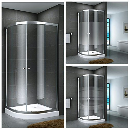 Duschkabine Viertelkreis Eckdusche Duschabtrennung Glas Runddusche Fulda 14 cm, Größe:80 x 80 x 190 cm, Dusche_Amazon:Klarglas | ohne Duschtasse & Ablauf