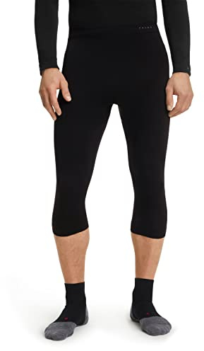 FALKE Herren Baselayer-Hose Wool-Tech Light 3/4 M Ti Wolle Funktionsmaterial schnelltrocknend 1 Stück, Schwarz Black 3000, L