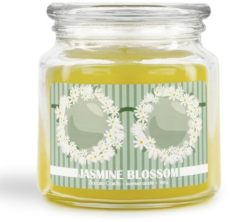 Bacana Candle - Duftkerze im Glas - Duftkerze im Glas mit Deckel - Originelle Geschenkkerze - 560 g - ± 100 Stunden Brenndauer - Jasmin Blossom