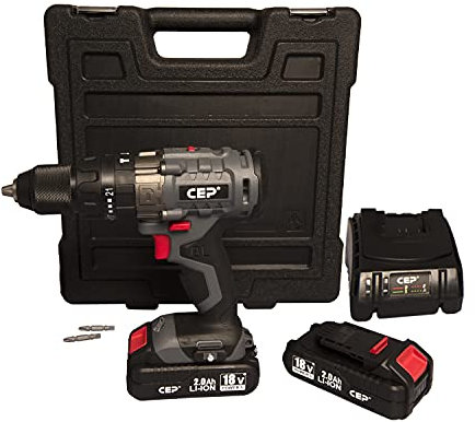 Trapano Avvitatore A Batteria CEP A Percussione ML-CD125 Valigetta con due batterie 18 V 2.0 Ah e caricatore