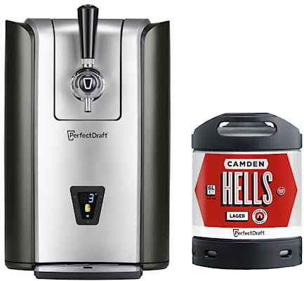 PerfectDraft Pro Home Beer Cooler and Dispenser System and Camden Hells Keg