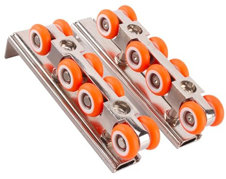 Kit Porta Scorrevole, Con Guida Porta Scorrevole, Carrello porta Scorrevole, Porte Scorrevoli con Binario Esterno Adatto per Porte in Vetro e porte Scorrevoli, 2 Pezzi