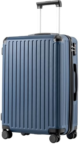 COOLIFE Koffer Trolley-Koffer Hartschalen-Koffer Rollkoffer Reisekoffervon ABS-Material mit TSA-Schloss Teleskopgriff und 4 Zwillingsrollen (Dunkelblau, Mittelgroßer Koffer)